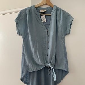 Universal Thread Light Blue Tie Blouse